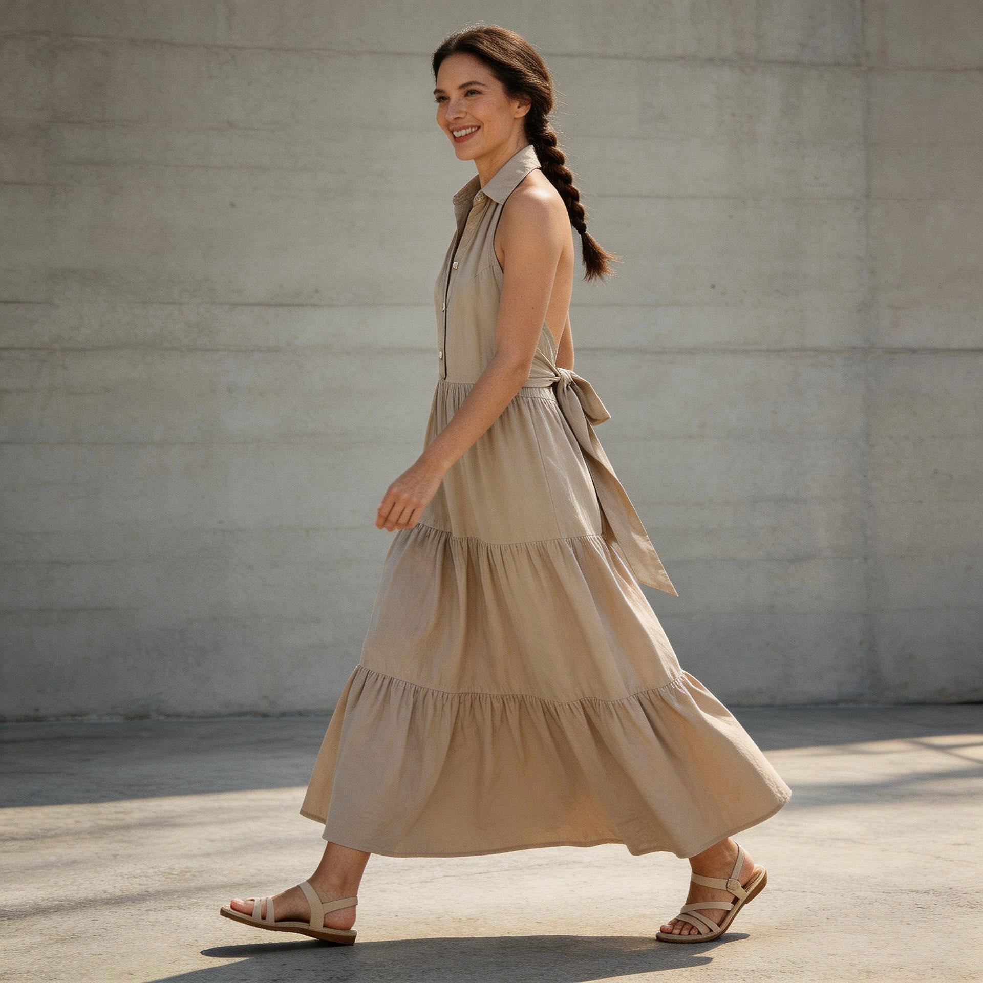 Rückenfreies Maxikleid