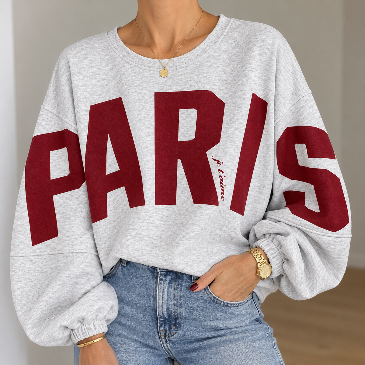 Oversize Sweatshirt „Paris“ – Made in Italy