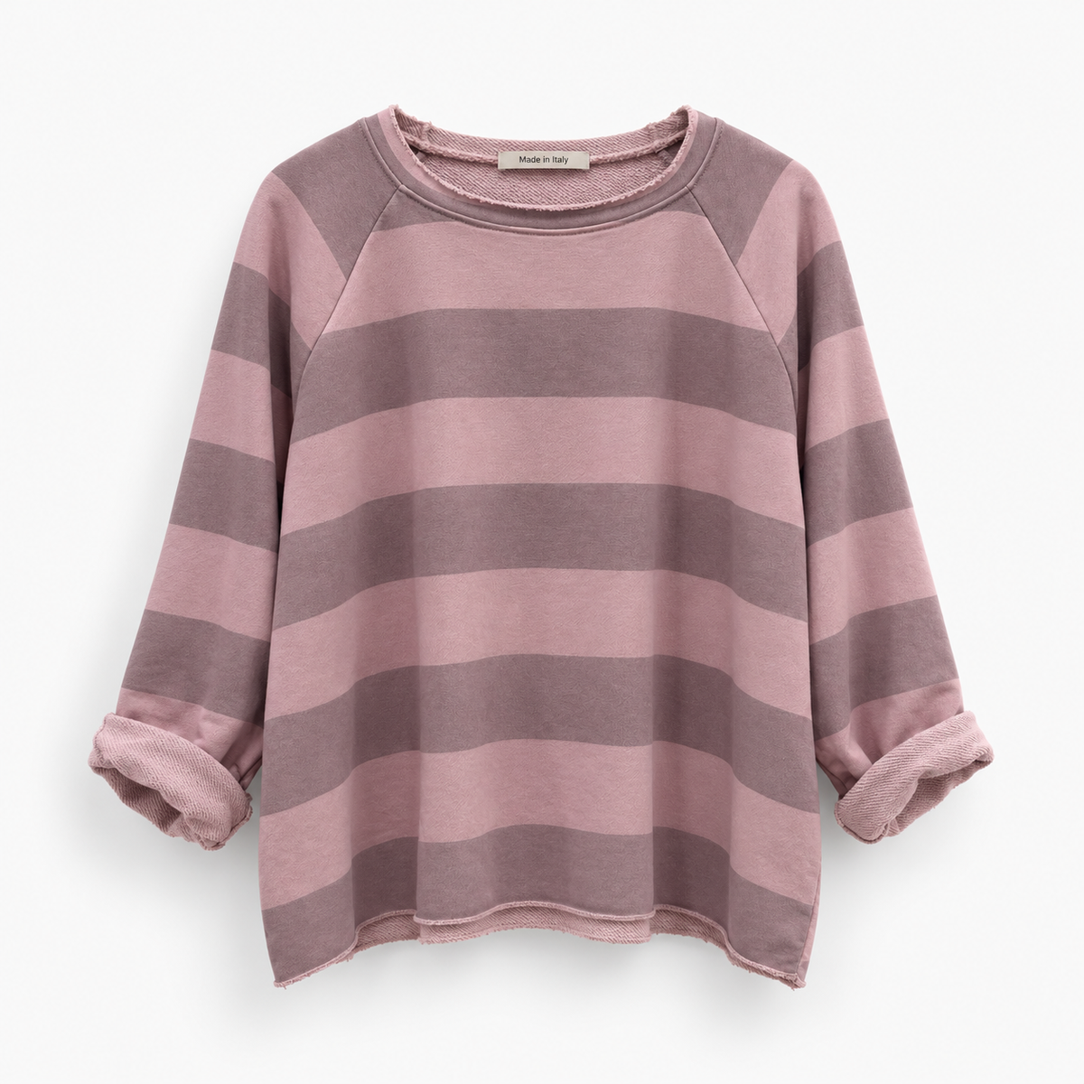 Oversize Streifen-Sweatshirt mit Raglanärmeln