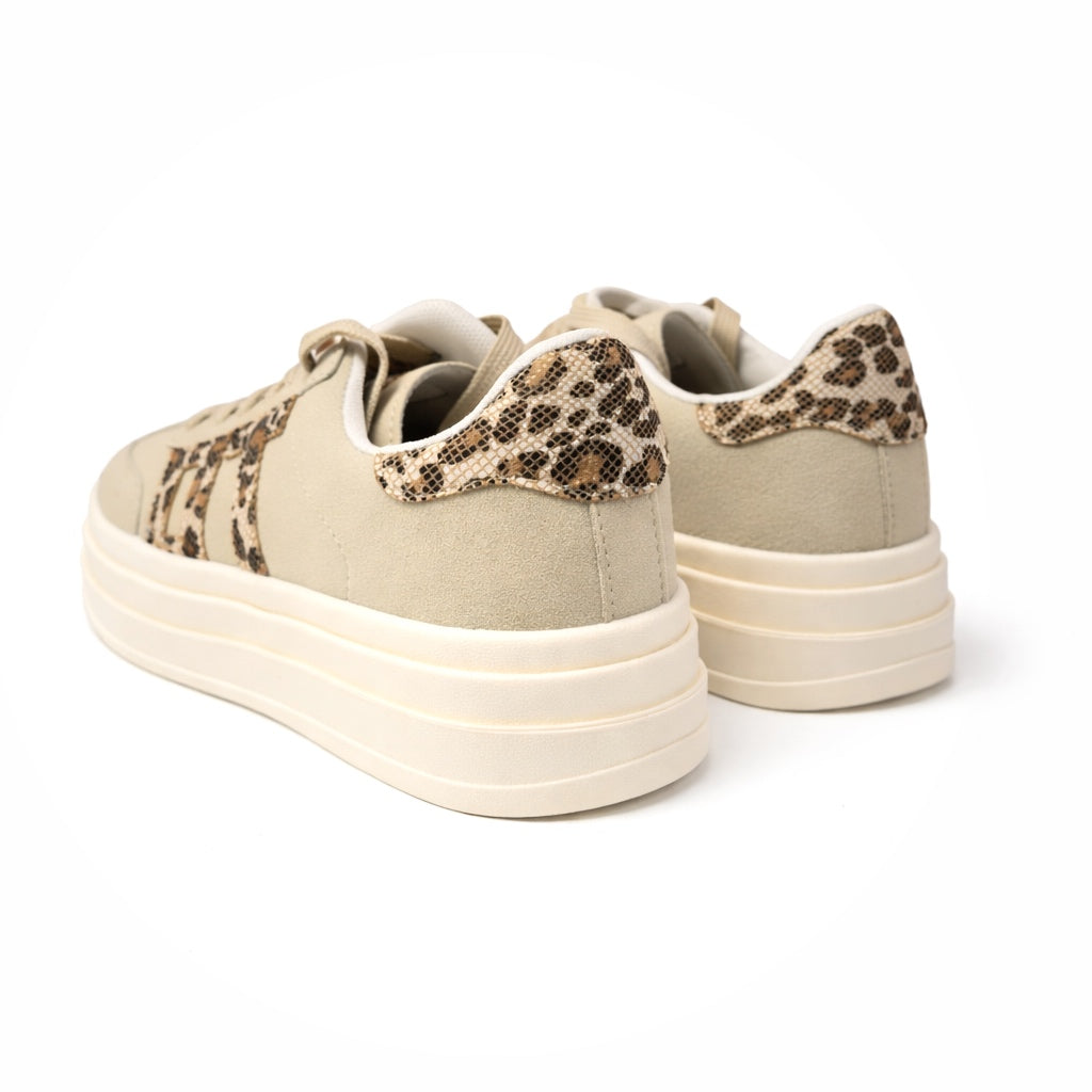 Plateau Sneaker mit Leoprint