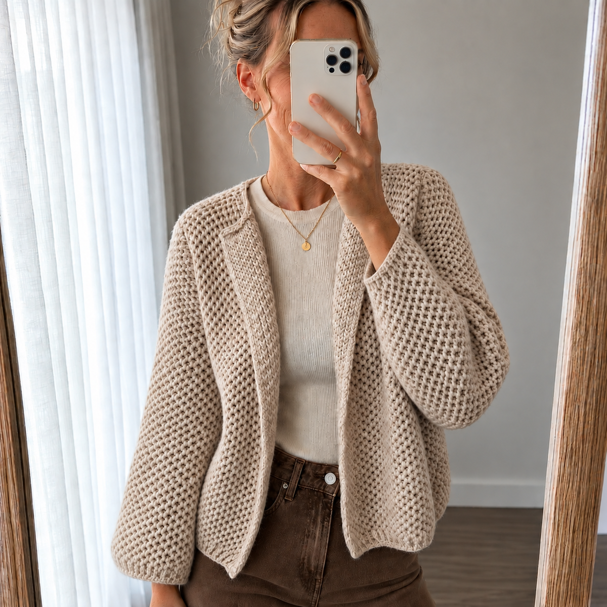 Strickcardigan mit Mohair – Made in Italy