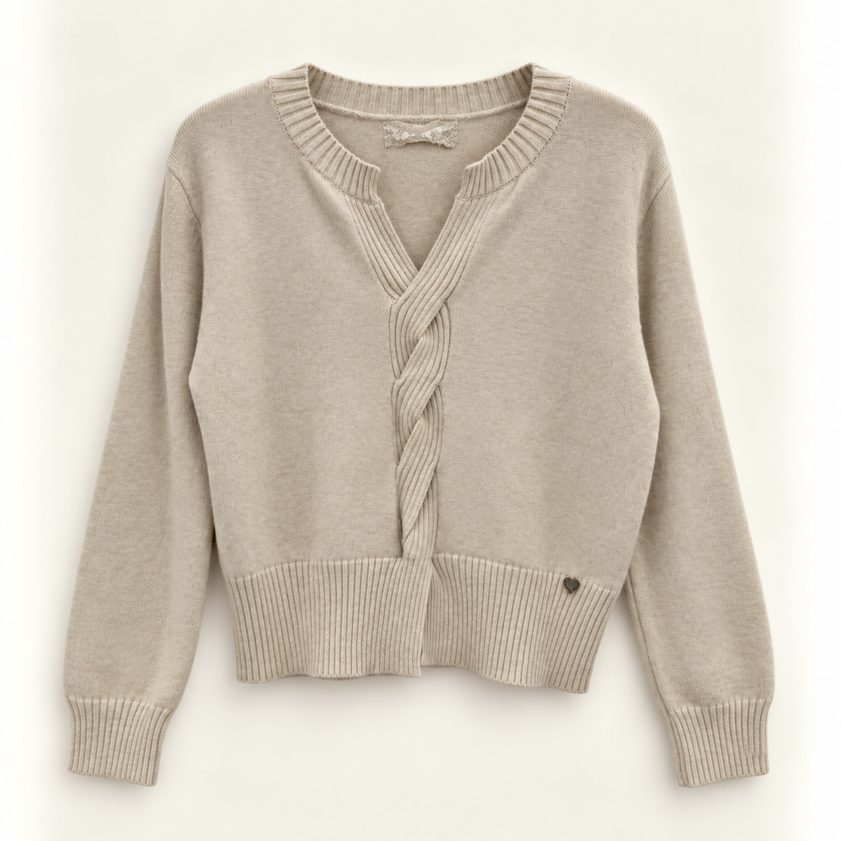 Strickpullover mit Flecht-Detail