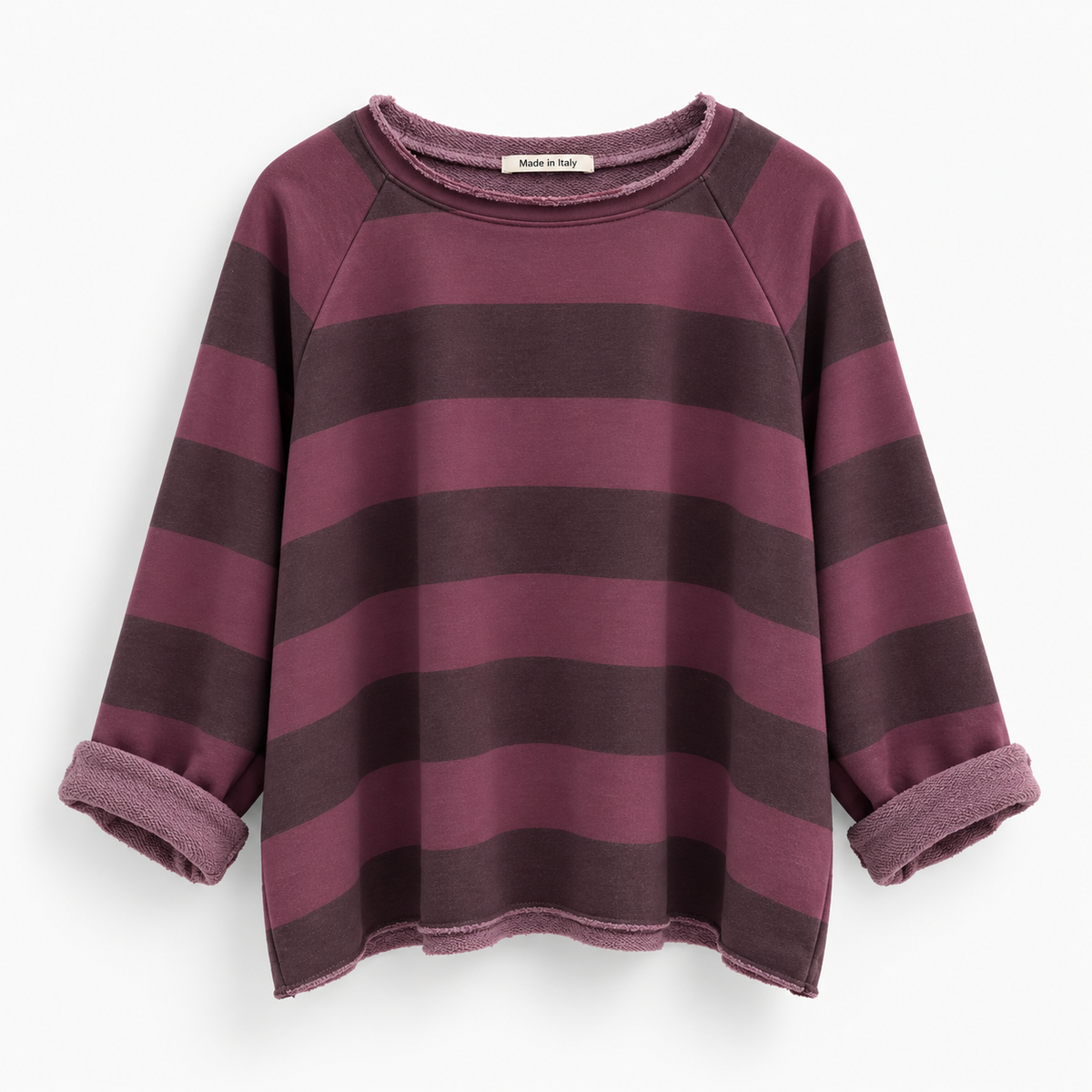 Oversize Streifen-Sweatshirt mit Raglanärmeln
